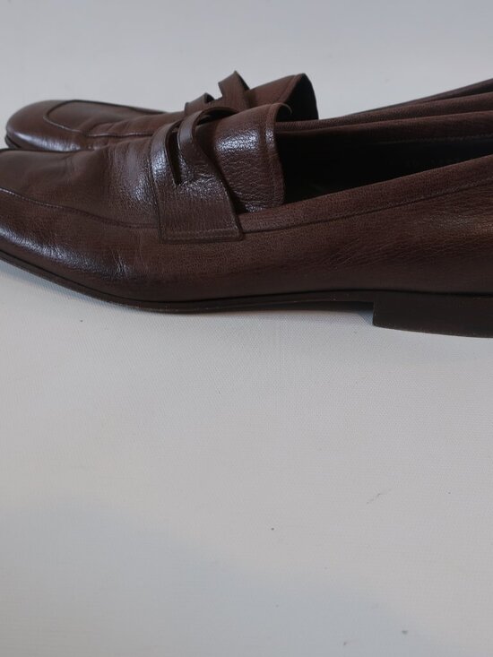 Mens Prada Dark Brown Leather Slip On Loafers 11 main image 5